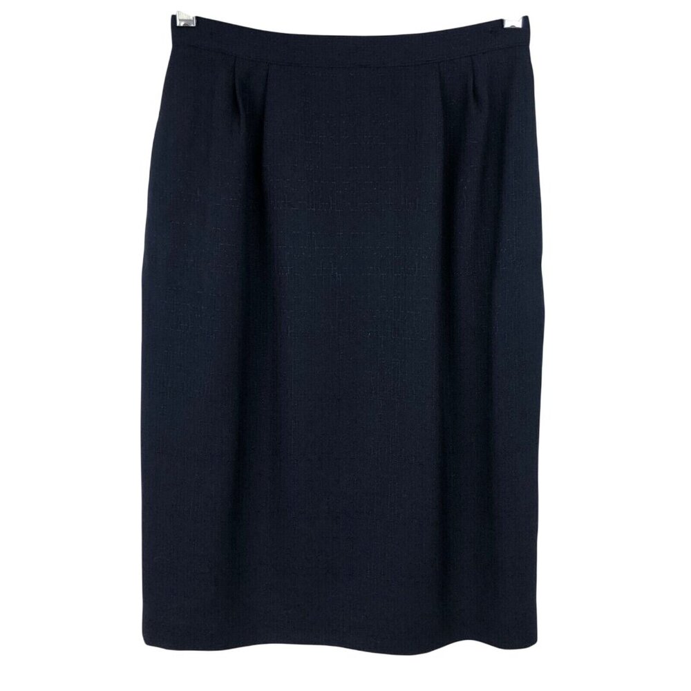 Kasper Skirt Suit 2 Piece Set Womens Size Petite 6P Green/Navy Blue - Picture 12 of 16